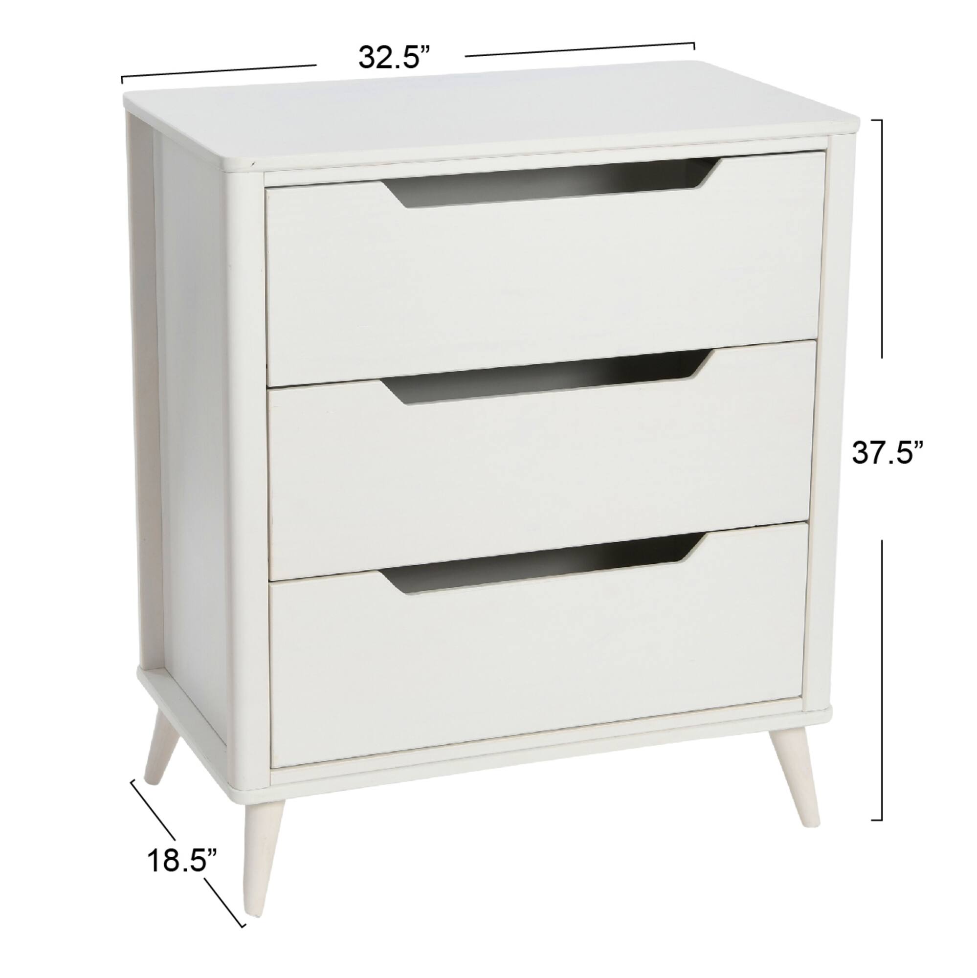 Hello Honey® 37.5" Yume Mid Century Modern Solid Wood 3-Drawer Dresser Chest